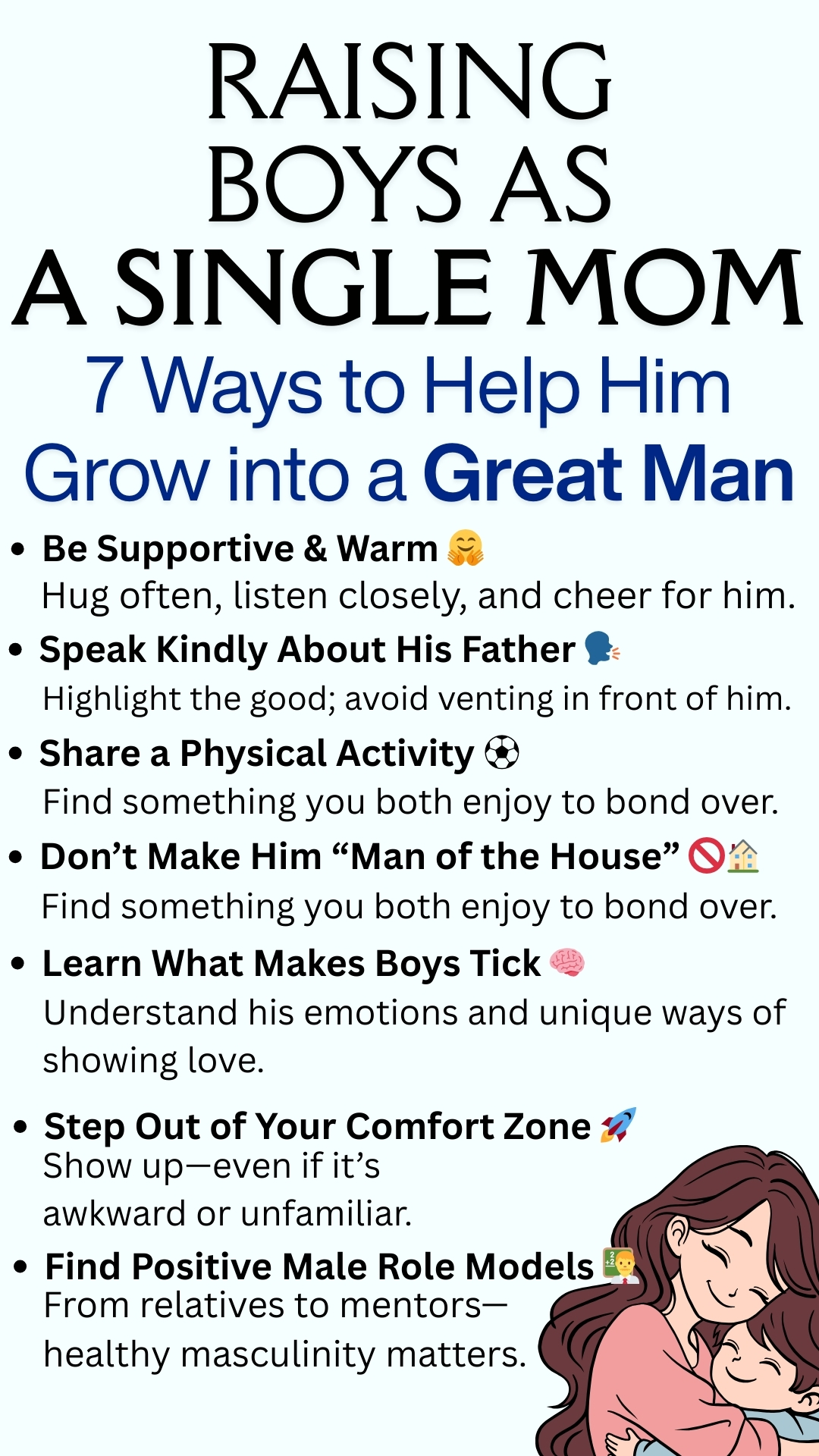 Single Mom: 7 Things Single Moms Can Do To Raise Great Boys