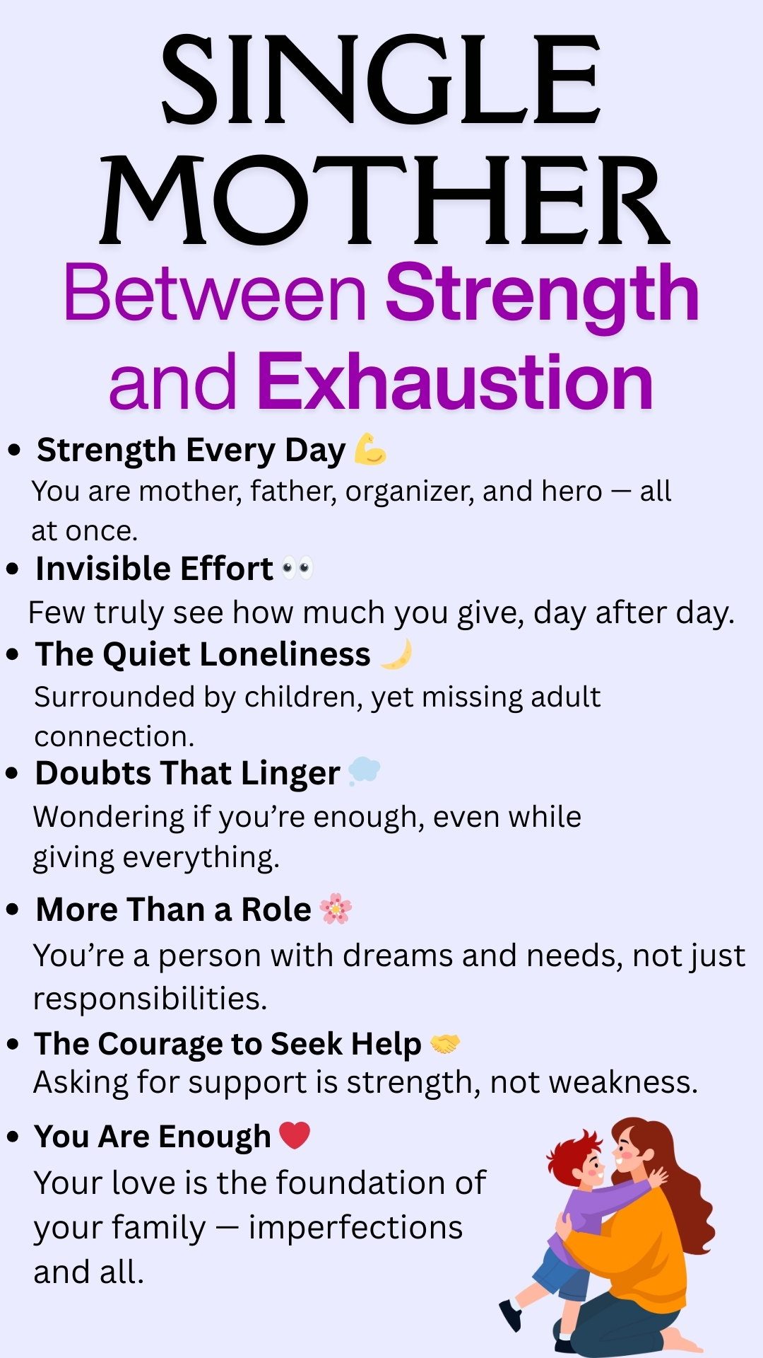 Single Mother: Between Strength And Exhaustion